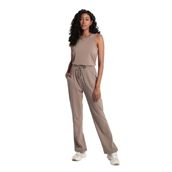 Lolë Tan Sleeveless Jumpsuit Women’s Large - Picture 1 of 7